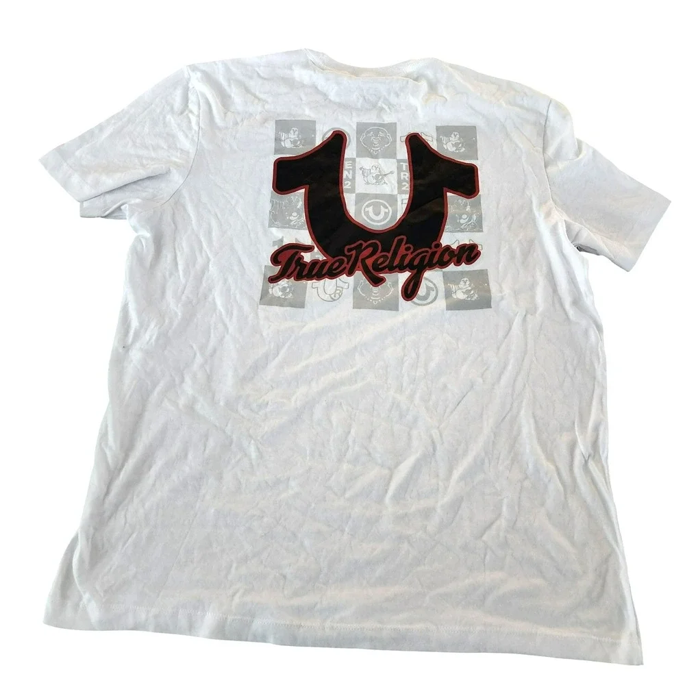 True‎ Religion White Graphic Tee Size 2XL
